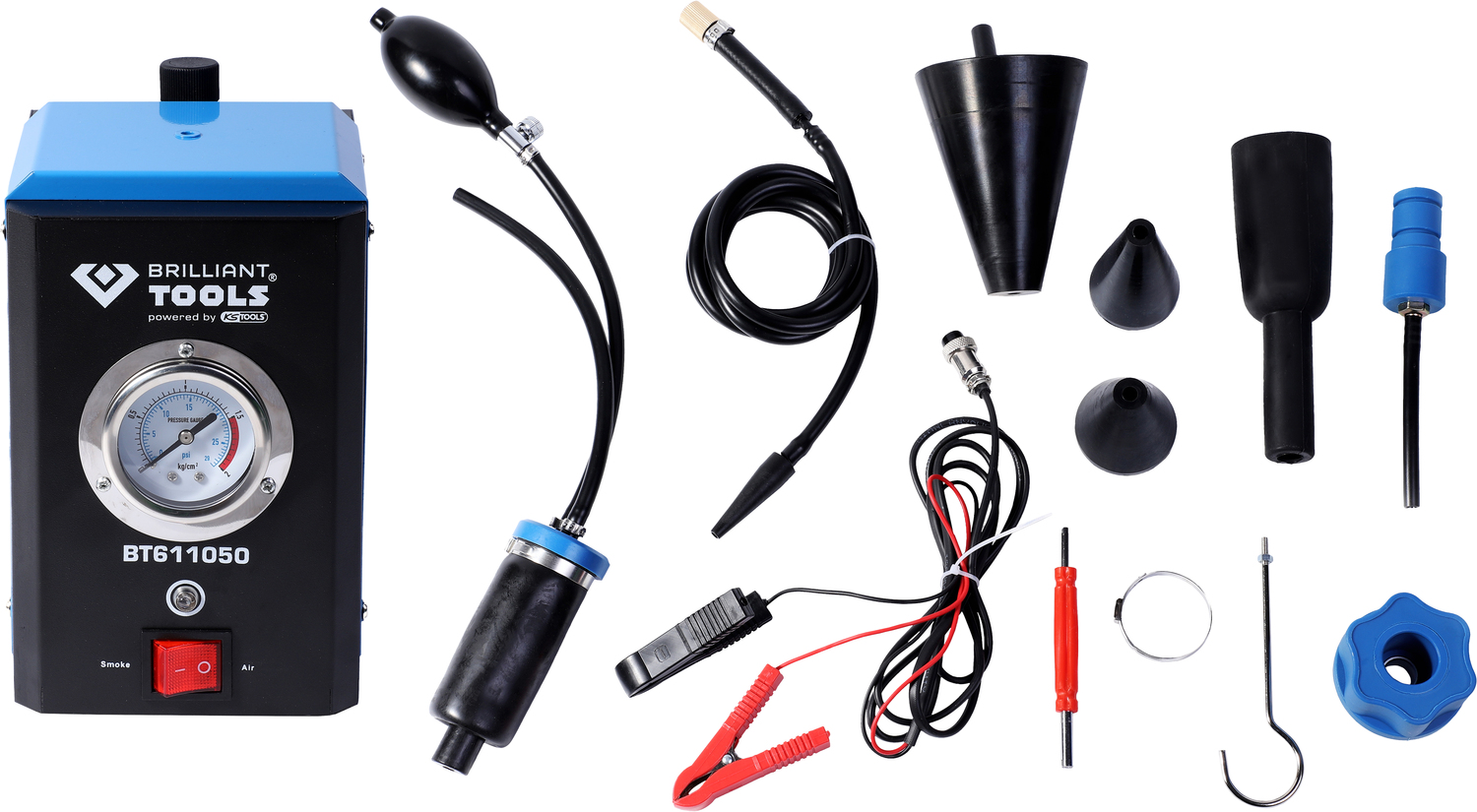 Brilliant Tools Nebelmaschine zur Lecksuche, 12-teiliges Set