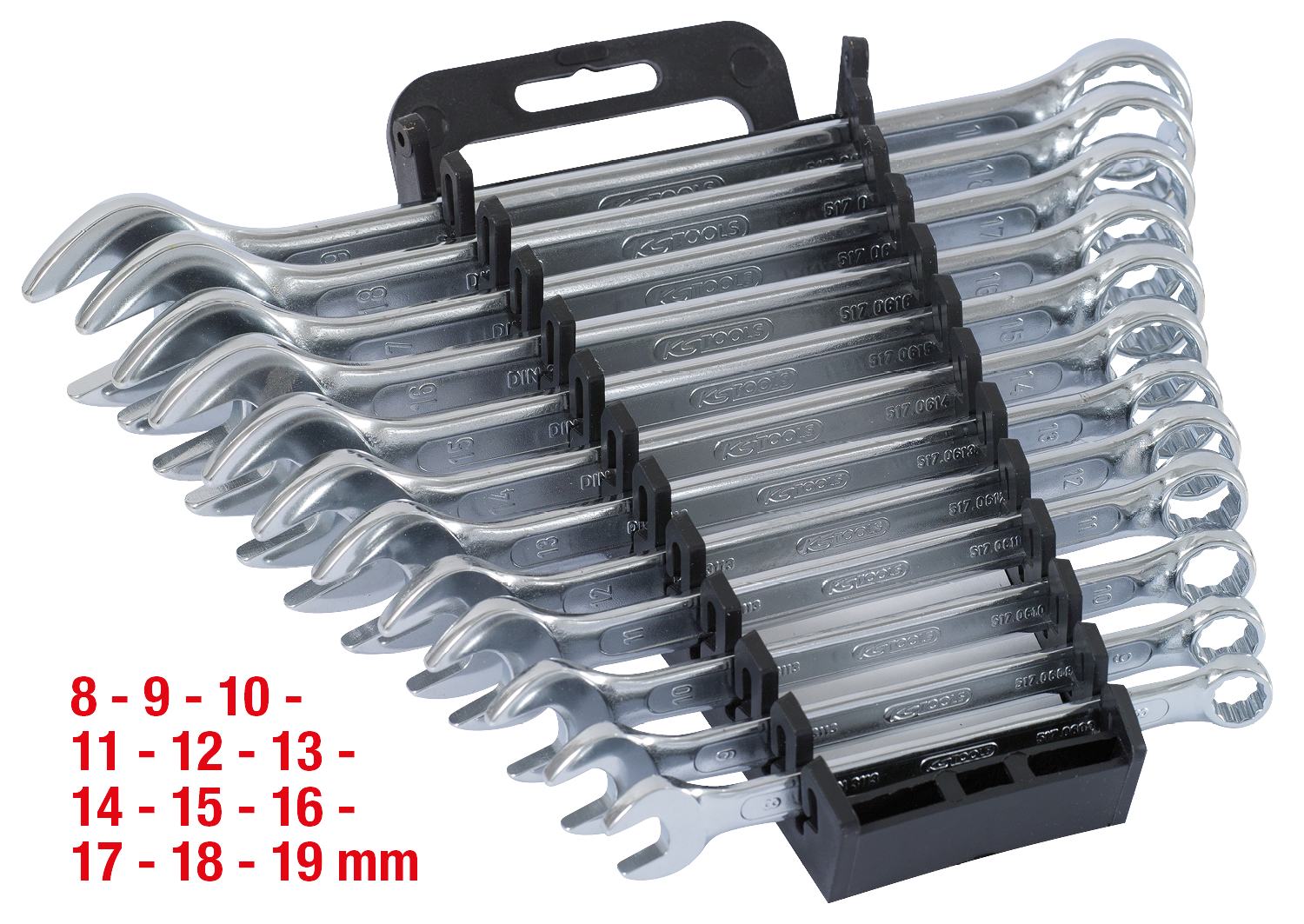 KS Tools Ringmaulschlüssel-Satz, abgewinkelt, 12-tlg 8-19mm