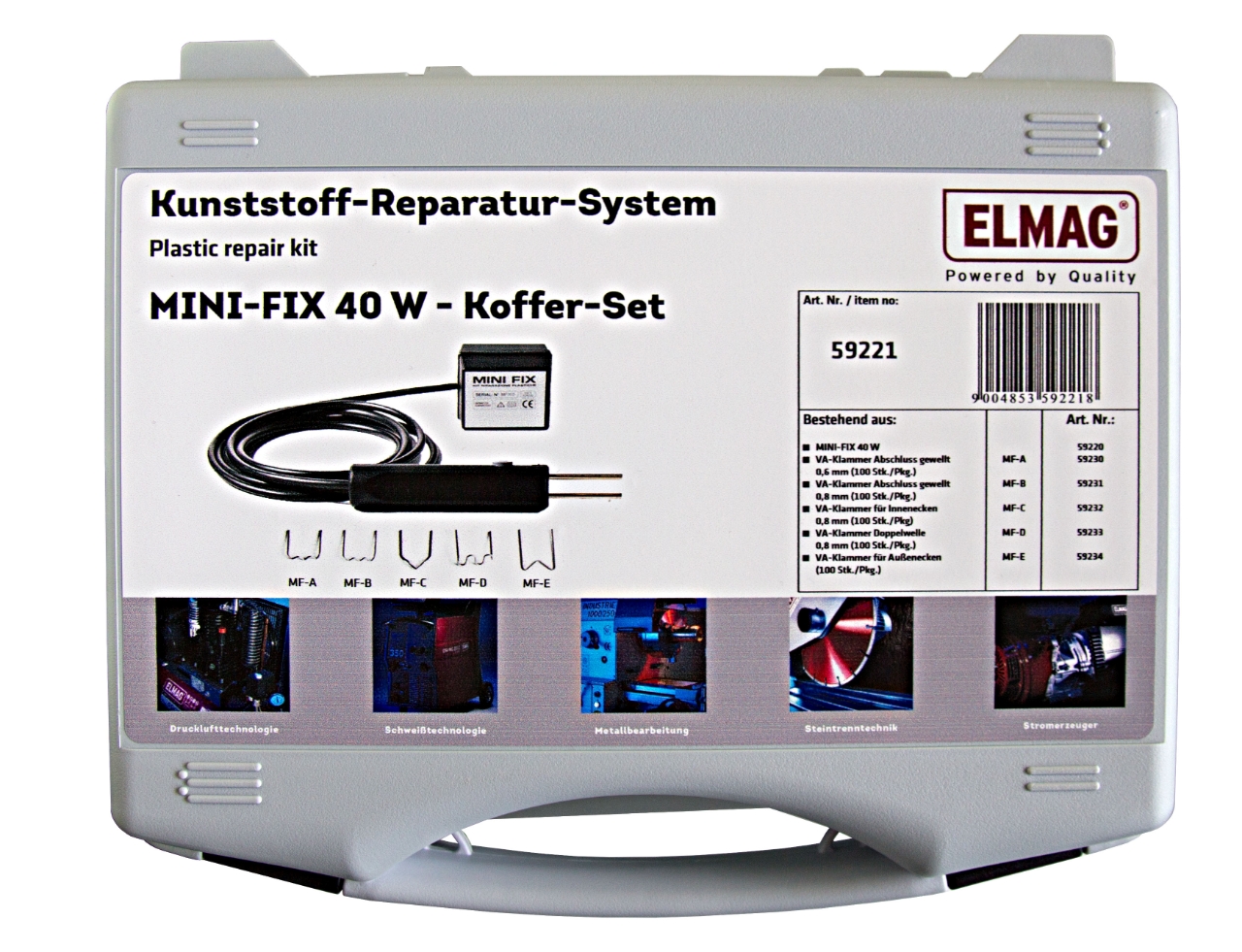 ELMAG Kunststoff-Reparatur-System MINI-FIX 40W - SET im Koffer