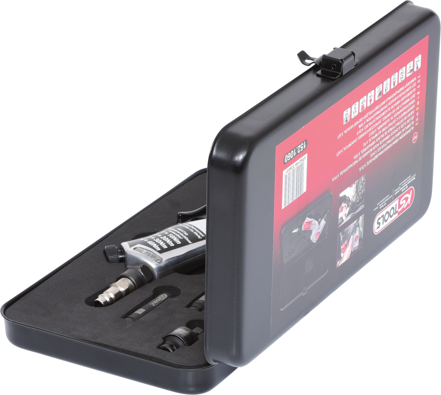 KS Tools 1-4'' Glühkerzen-Druckluft-Vibrationsschrauber-Satz, 5-tlg
