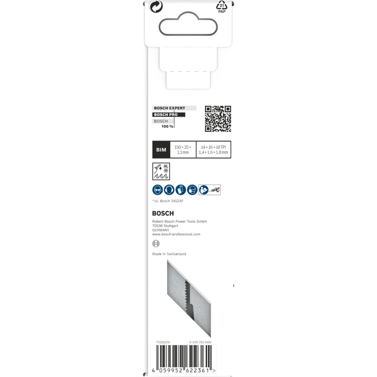 Bosch PRO Medium-Thick Metal precise S937BEF Blatt,1,1 x 25 x 150 mm