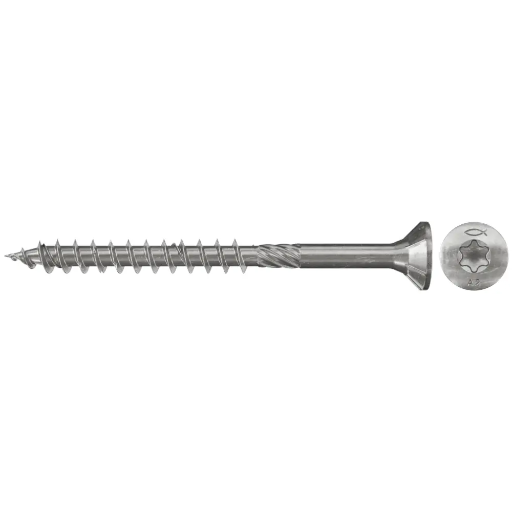 Fischer Spanplattenschraube PowerFast 5,0x40 FPF-ST A2P, Senkkopf, Innenstern TX, A2, Teilgewinde