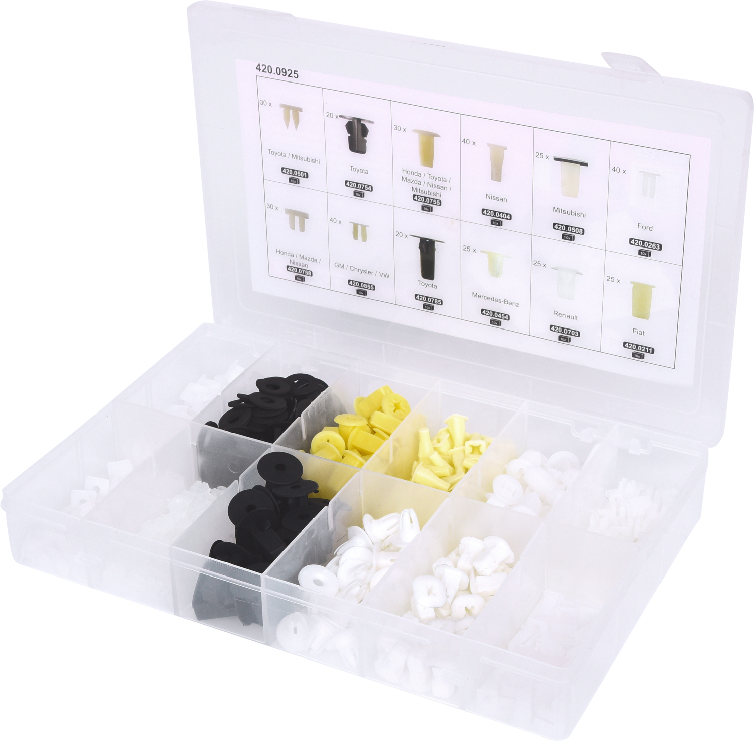 KS Tools Befestigungs-Clip-Satz - Kunststoffmuttern, 350-tlg