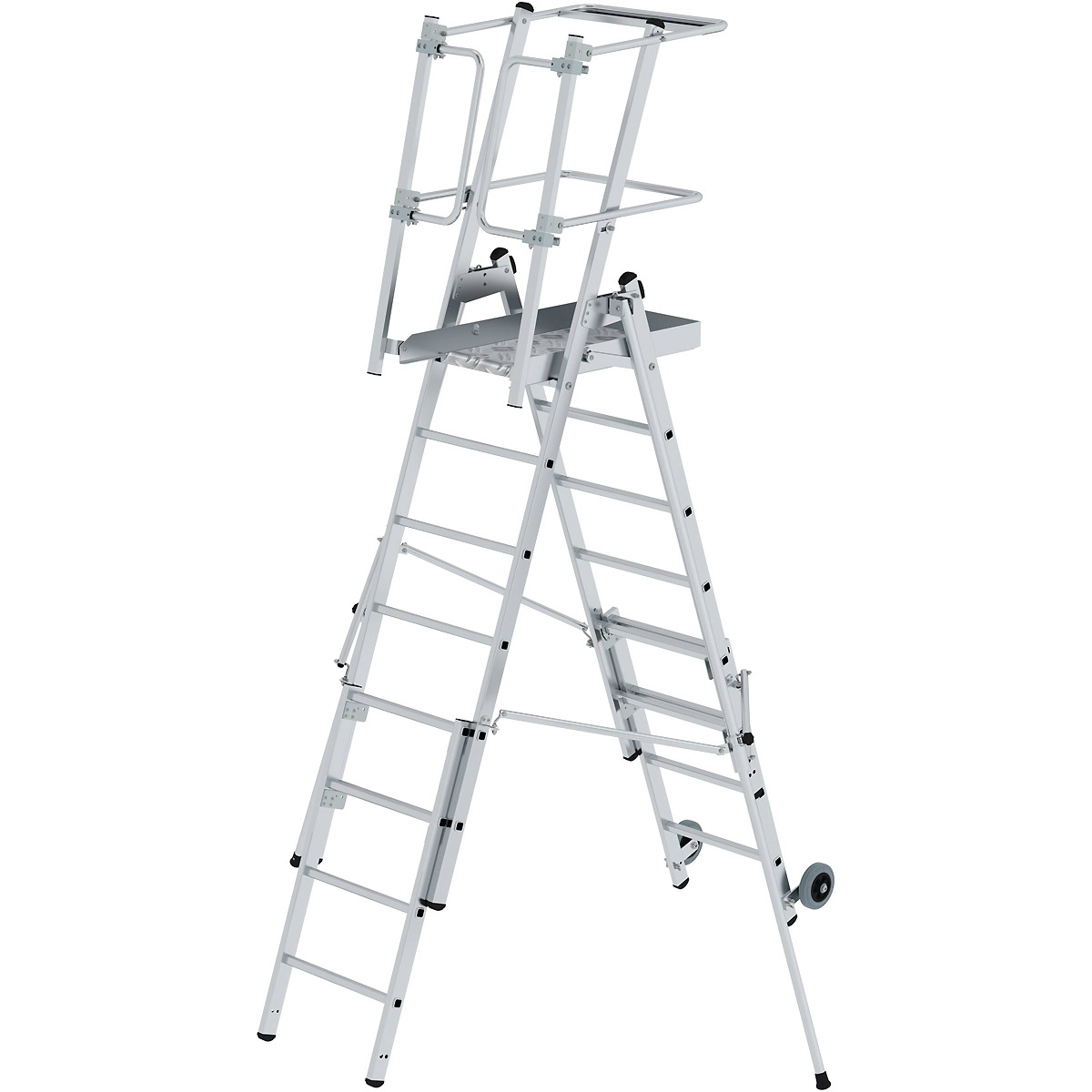 Munk Plattformleiter FlexxStep 6 Sprossen mit Teleskopaufsatz 2 Sprossen