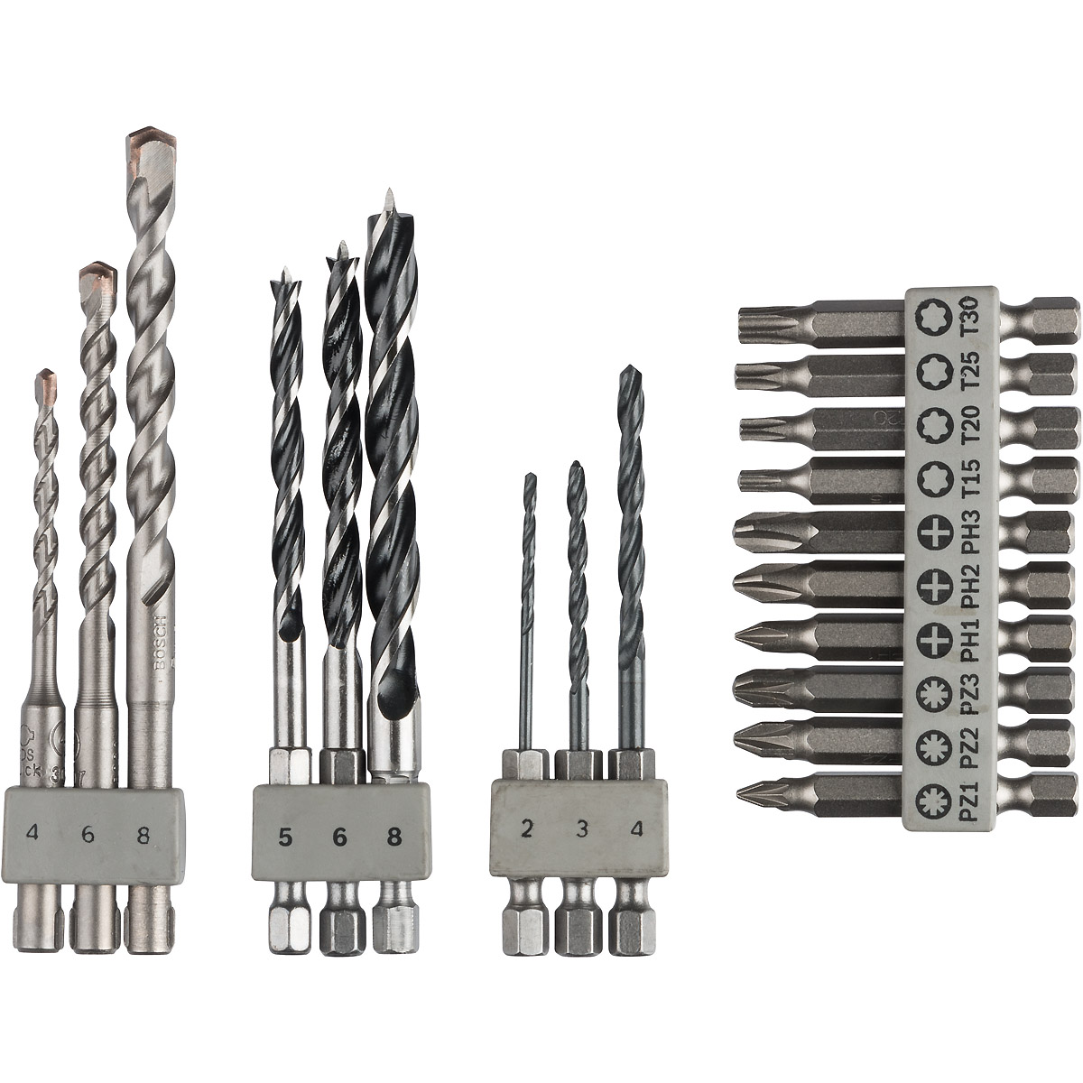 Bosch Bohr und Bit-Set, Uneo Mixed, 19-teilig