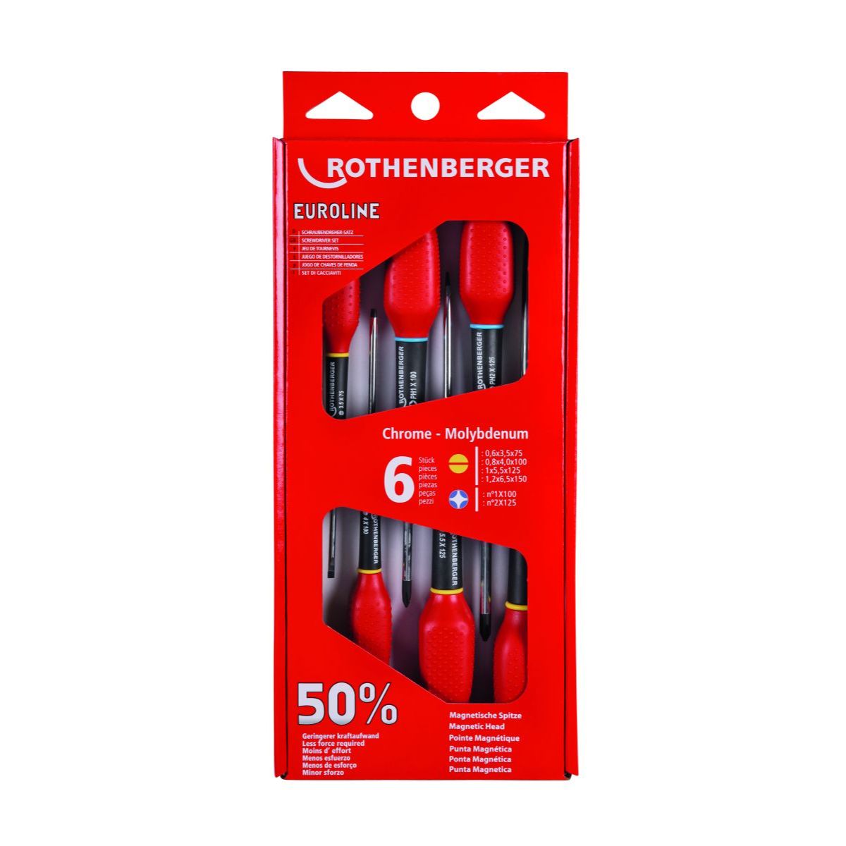 ROTHENBERGER Schraubendreher-Set EUROLINE, 2xPH, 4xSchlitz