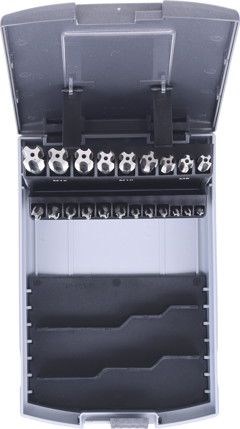 KS Tools HSS CO Handgewindebohrer-Satz M, Kunststoffkassette 21-tlgM3-M12