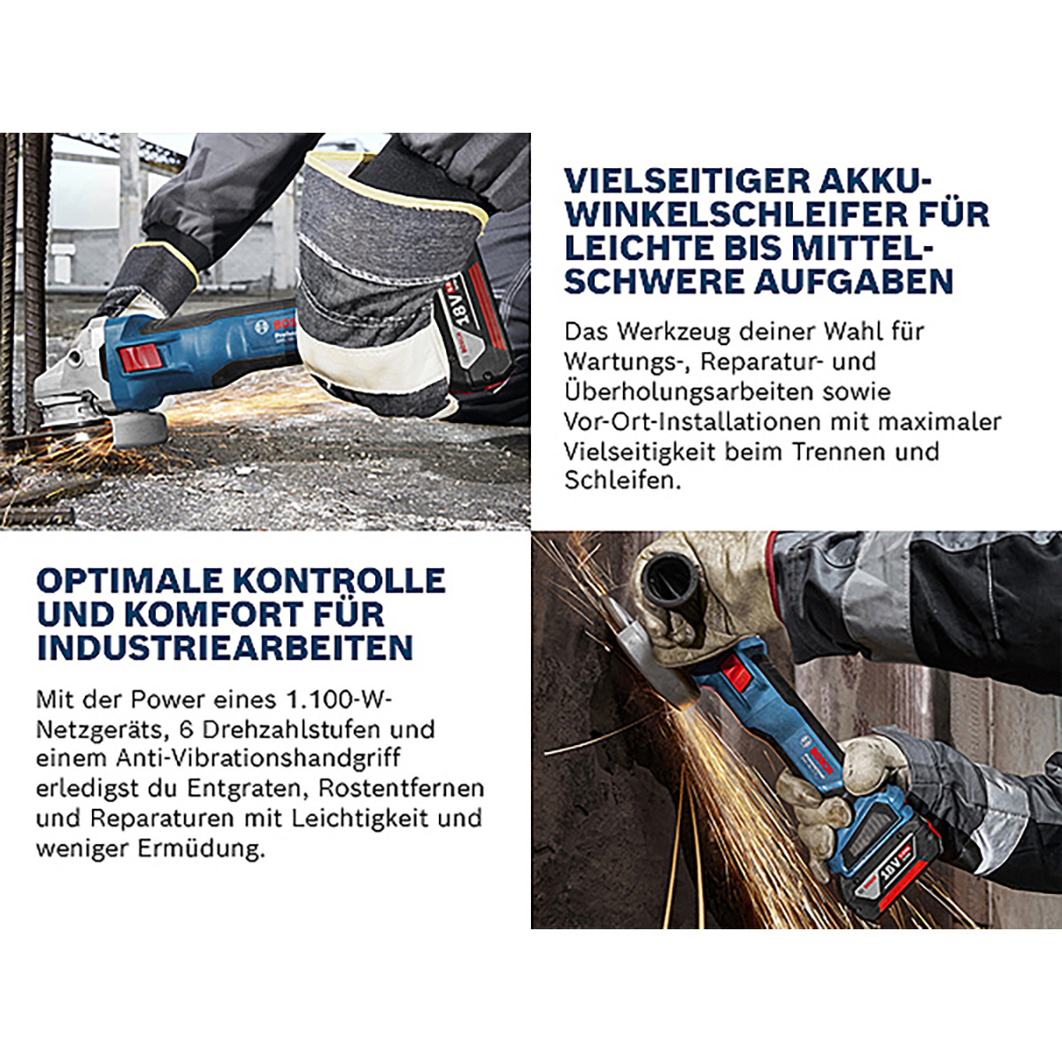 Bosch Akku-Winkelschleifer GWS 18V-11 S