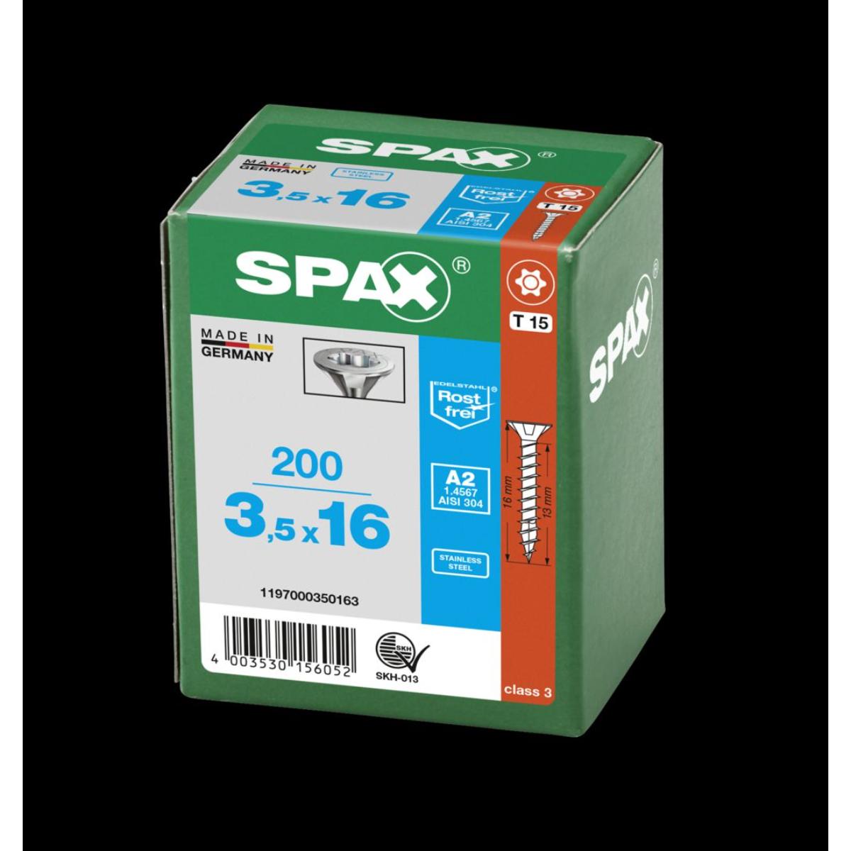 SPAX A2 Senkmultikopf T-Star Plus T15 Vollgewinde, 200 Stück