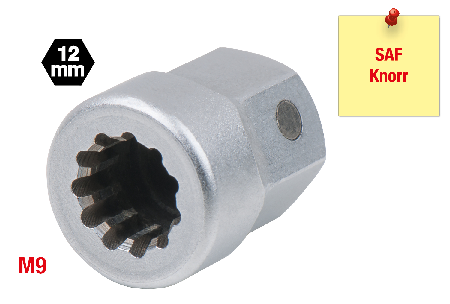 KS Tools Spezialeinsatz Vielzahn M9 mit Magnet, für SAF und Knorr Sättel