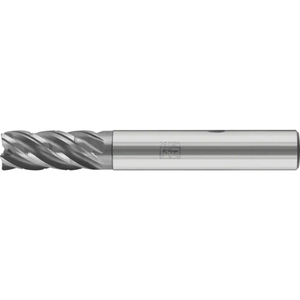 PFERD TOOLS VHM-Fräser Ø12mm, 5 Schneiden, mit Spanteiler, 2xDC, Radius 0,5mm, HB, Universal