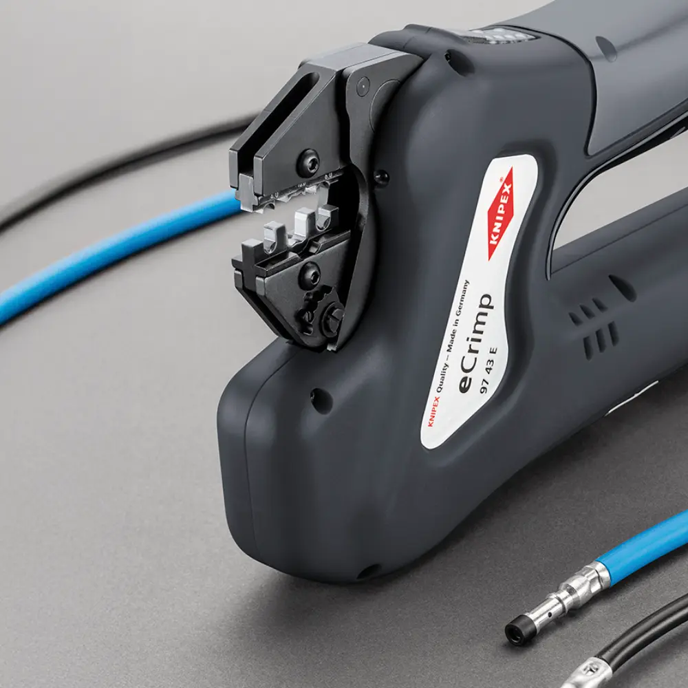 KNIPEX eCrimp Elektromechanische Crimp-Systemzange für auswechselbare Crimpeinsätze 270 mm