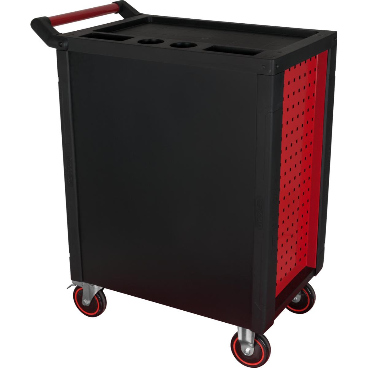 KS Tools RACINGline SCHWARZ-ROT Werkstattwagen mit 7 Schubladen und 215 Premium-Werkzeugen