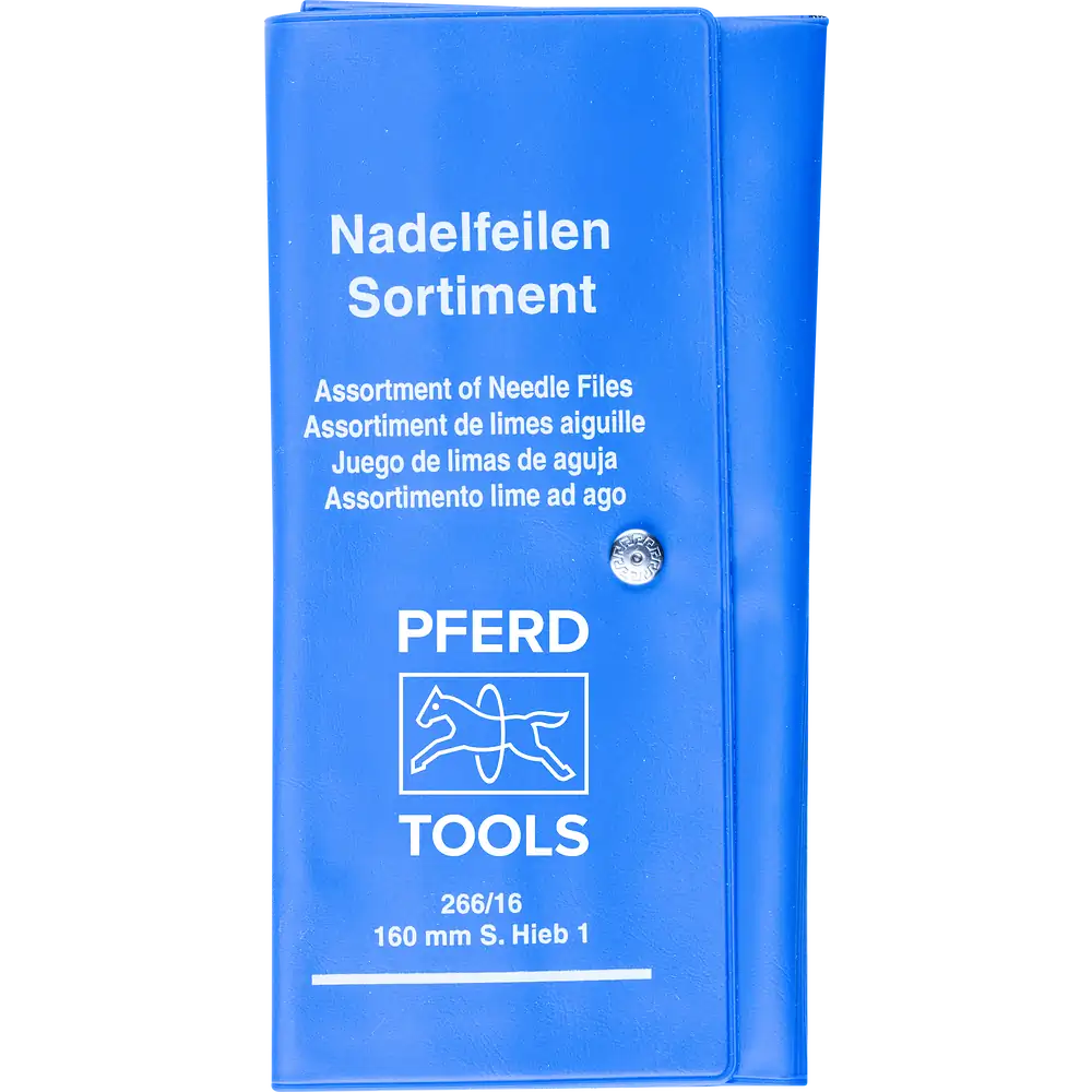 PFERD TOOLS Präzisions-Nadelfeilen-Set 12-tlg. in Rolltasche 160mm Schweizer Hieb 2, mittel-fein