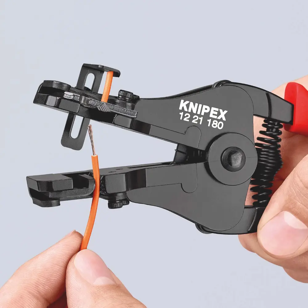 KNIPEX Abisolierzange mit Formmessern mit Kunststoff-Griffhüllen schwarz lackiert 180 mm