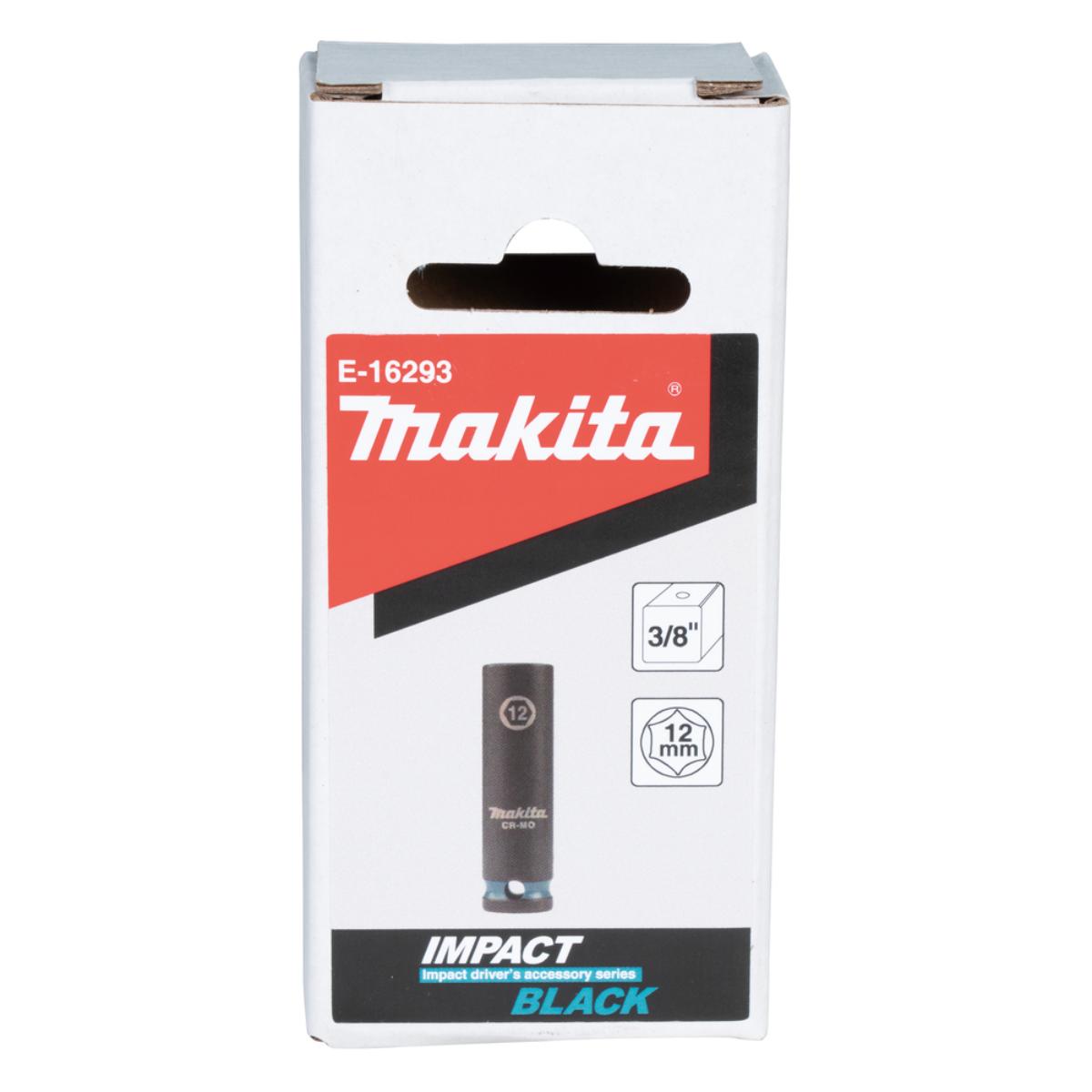 Makita Steckschlüssel 3/8 Zoll - SW12 - lang - Impact Black - E-16293