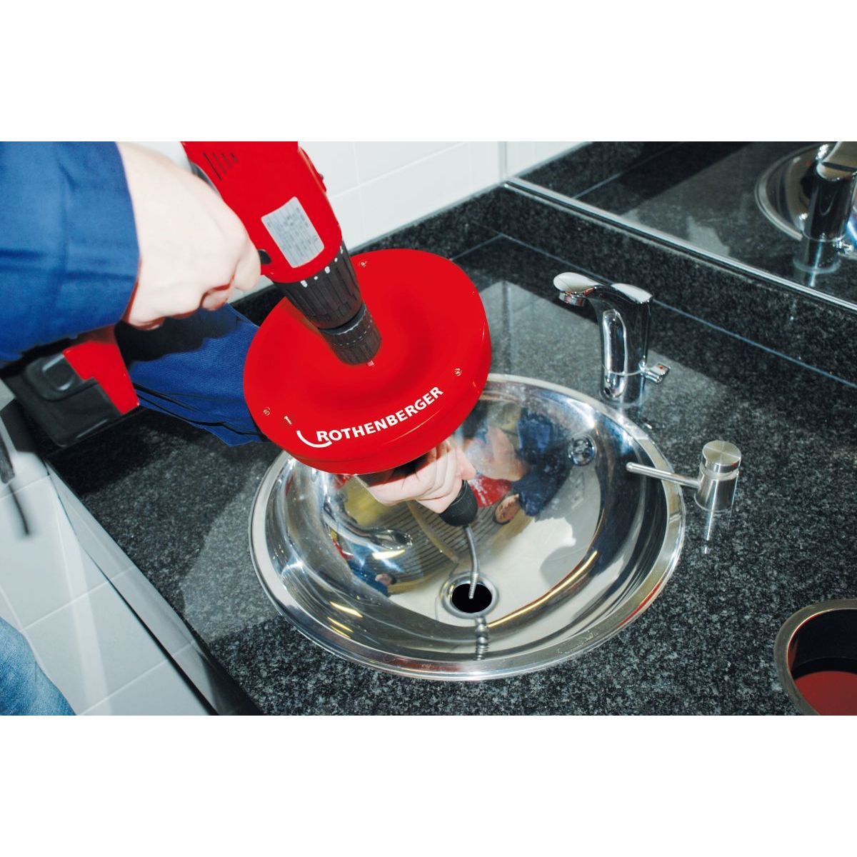 ROTHENBERGER ROSPI 6 H+E Plus, Hand- und Elektro-Rohrreinigungsgerät, 4,5m