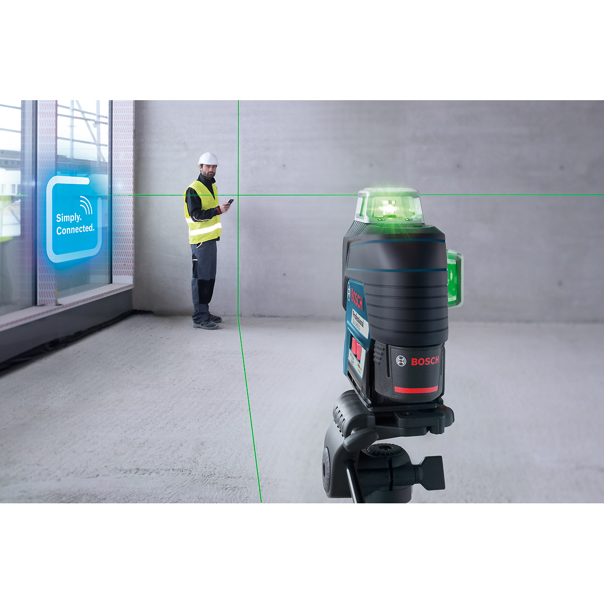 Bosch Linienlaser GLL 3-80 CG, mit 1 x 2.0 Ah Li-Ion Akku, Halterung BM 1, L-BOXX