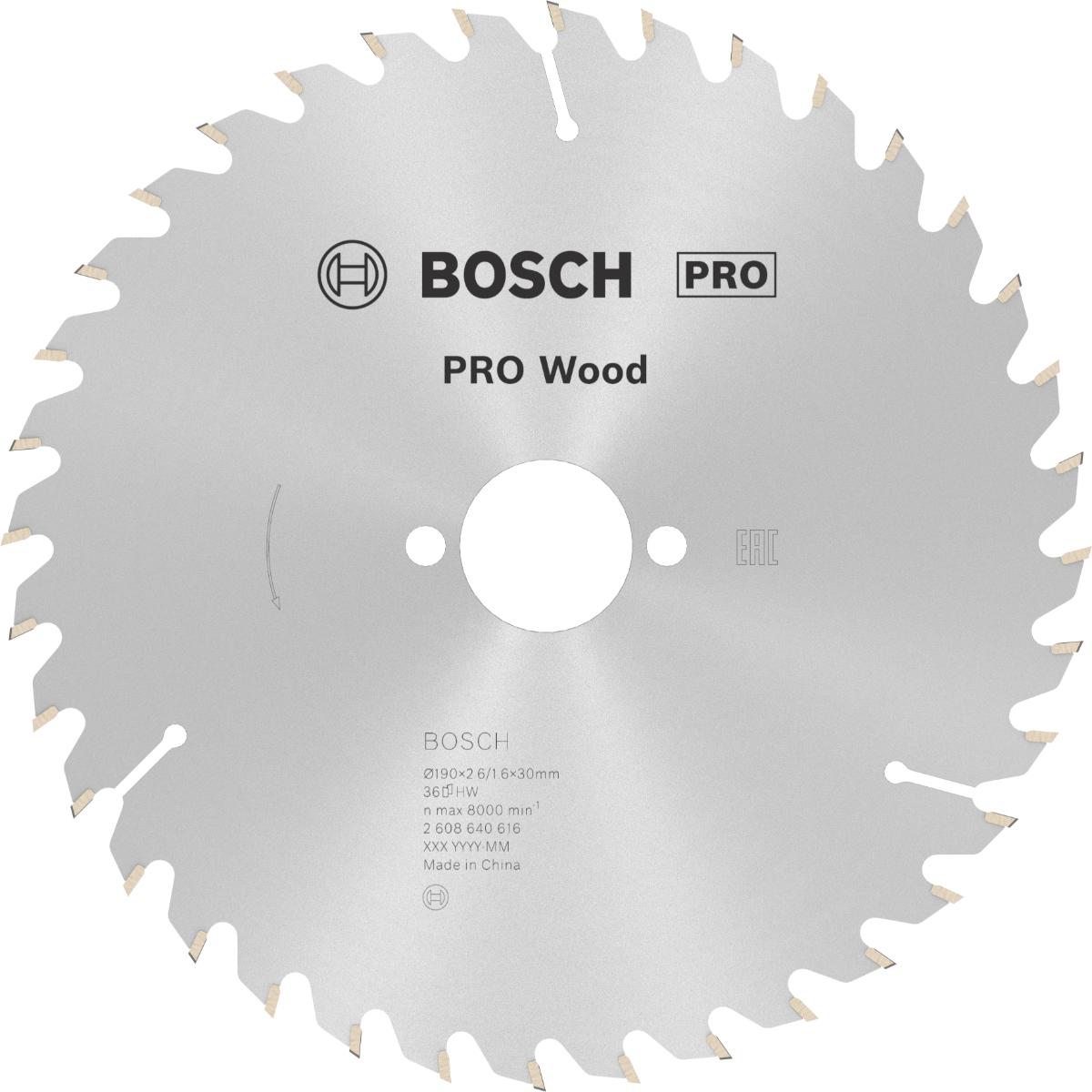 Bosch PRO Kreissägeblatt Optiline Wood für Handkreissägen ø 190 mm, 30 mm Bohrung