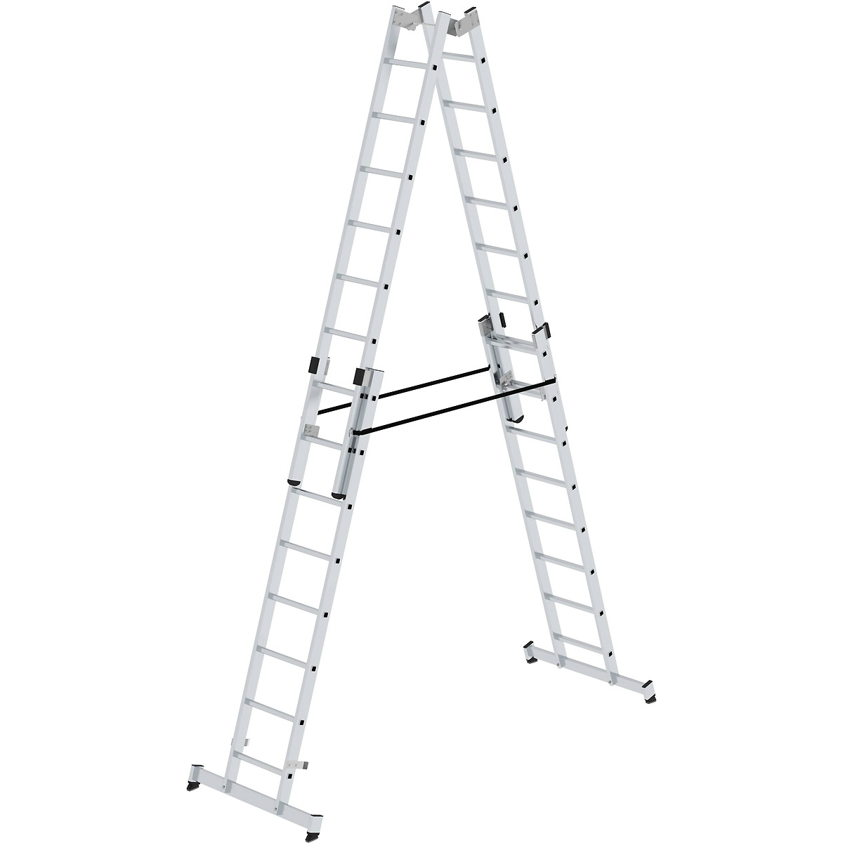Munk Sprossen-Stehleiter 4-teilig mit nivello®-Traverse