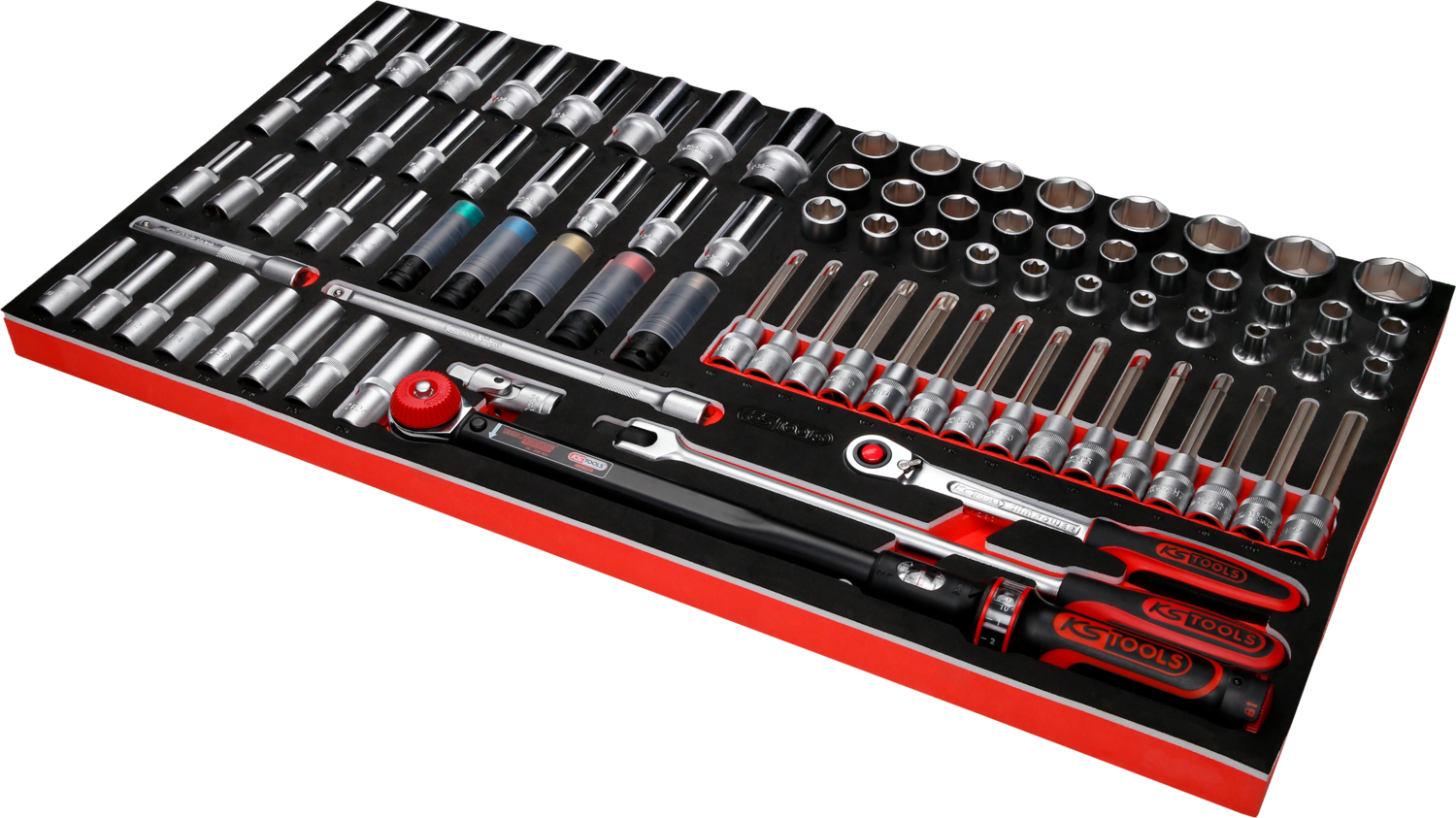 KS Tools 1-2'' Steckschlüssel-Satz in Schaumstoffeinlage, 86-tlg
