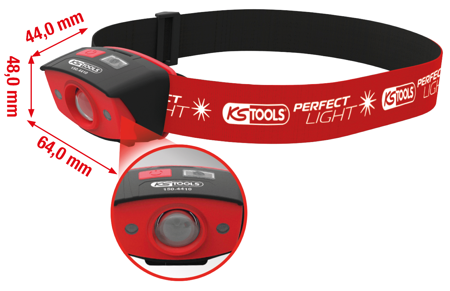 KS Tools perfectLight Kopflampe mit Bewegungssensor 120 Lumen