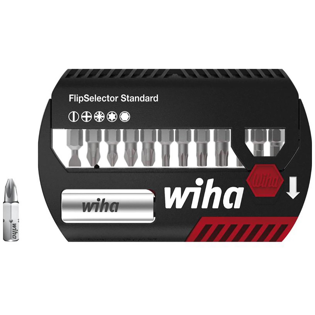 Wiha Bit Set FlipSelector Standard 25 mm gemischt 13-teiliges Set 1/4 zoll C6,3