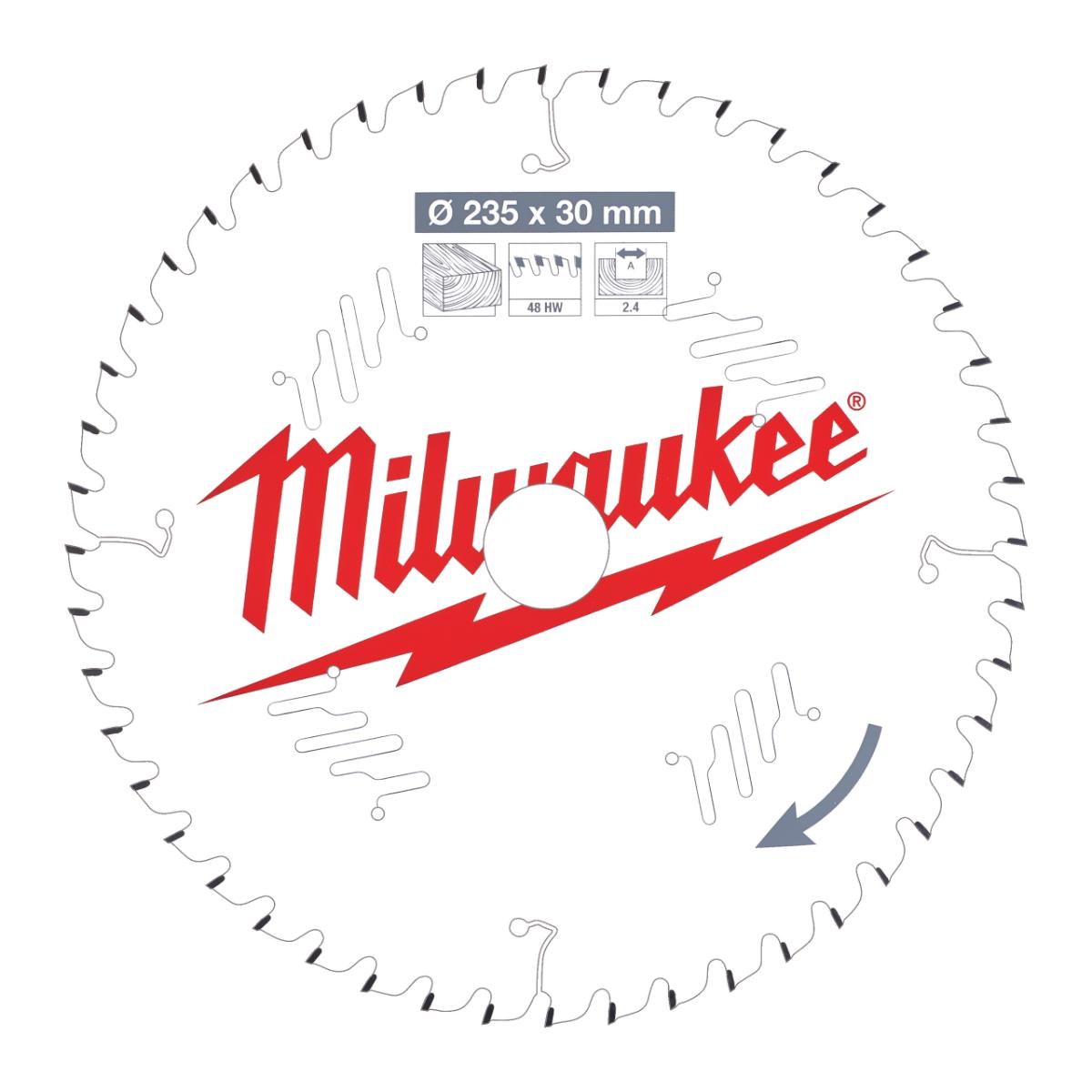 Milwaukee - Kreissägeblatt 235/30mm 48Z Holz - 4932471307