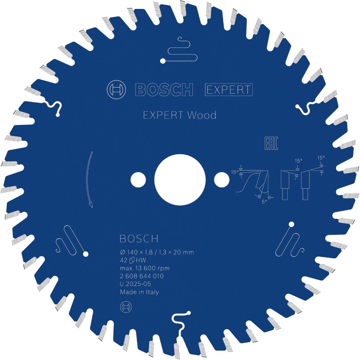 Bosch Kreissägeblatt Expert for Wood ø 140 mm