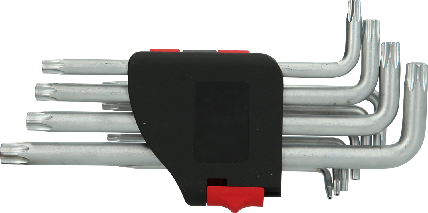 KS Tools Torx-Winkelstiftschlüssel-Satz mit Bohrung, lang, 10-tlg, TB8-TB50