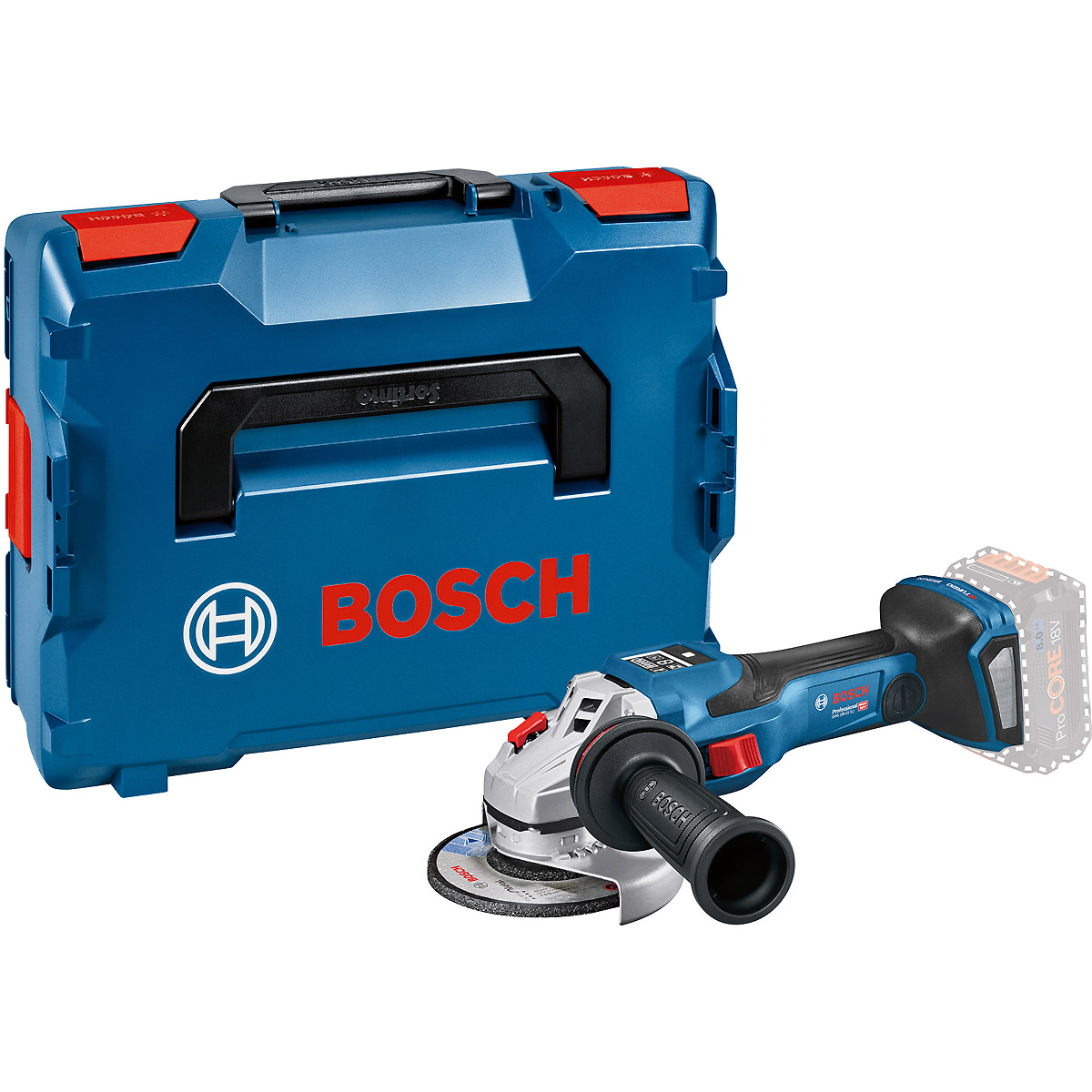 Bosch Akku-Winkelschleifer BITURBO GWS 18V-15 SC, Solo Version, L-BOXX