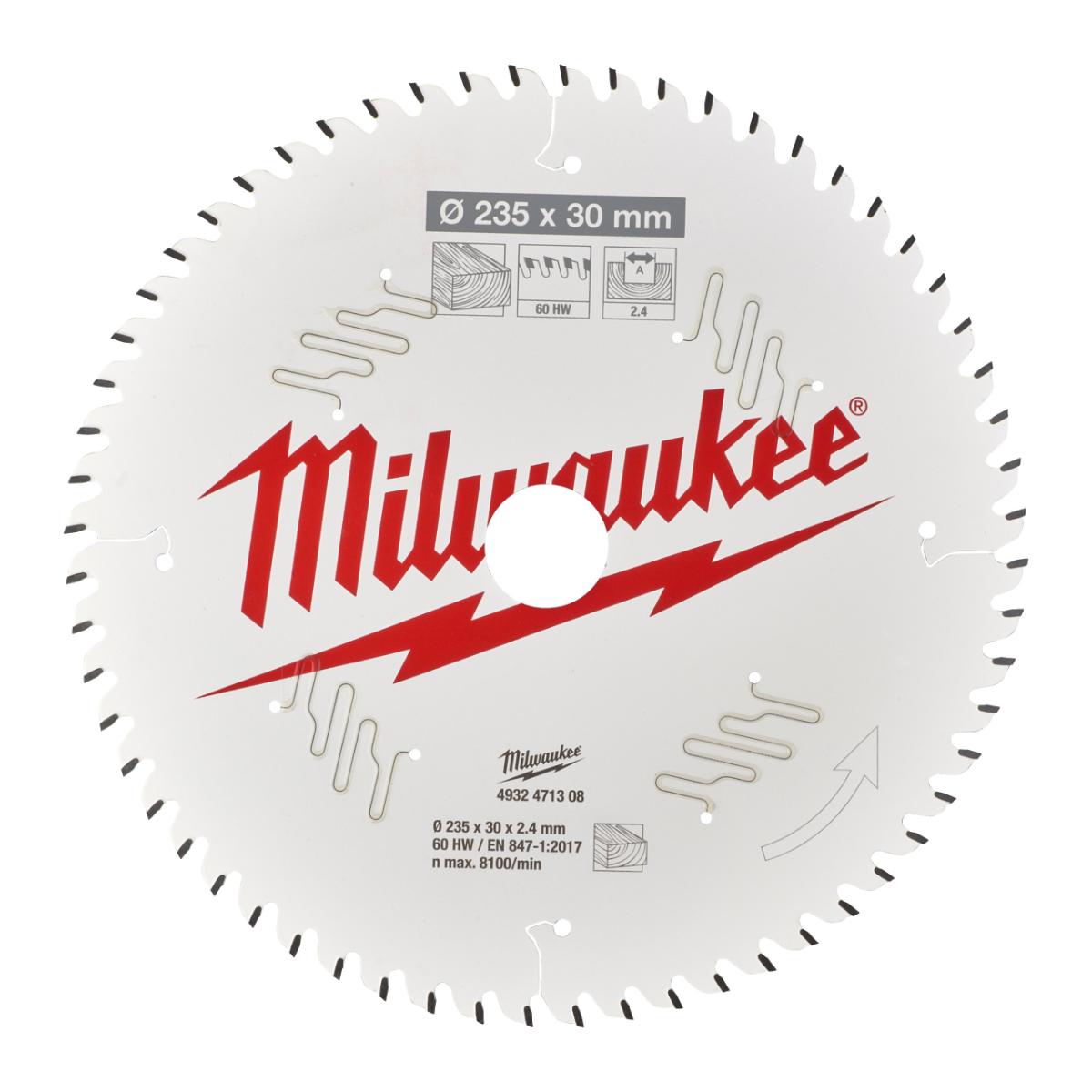 Milwaukee - Kreissägeblatt 235/30mm 60Z Holz - 4932471308