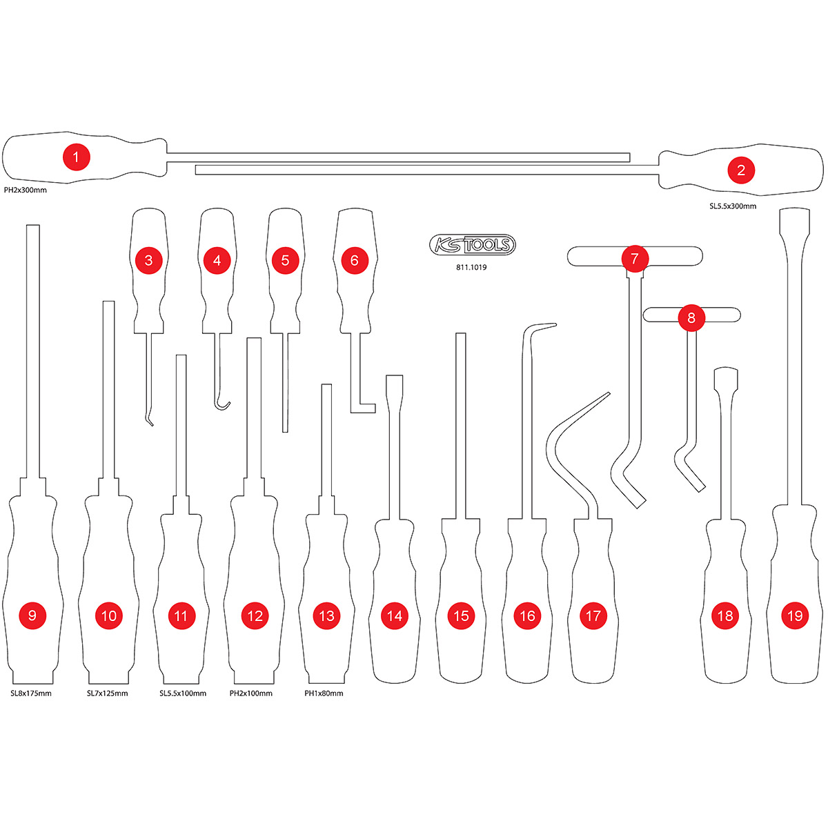 KS Tools Leere Schaumstoffeinlage zu 811.1019