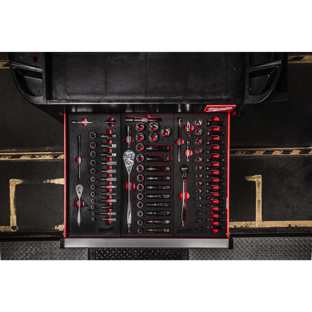 Milwaukee - 3/8\ Ratschen+Nüsse Einlage 32-tlg." - 4932479825