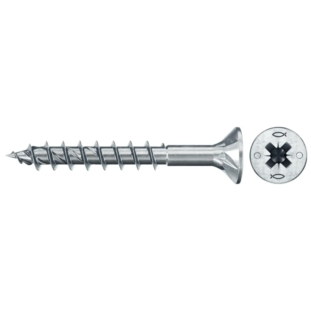 Fischer Spanplattenschraube 5,0x50 PowerFast FPF II CZP BC, Senkkopf, Kreuzschlitz PZ, Teilgewinde