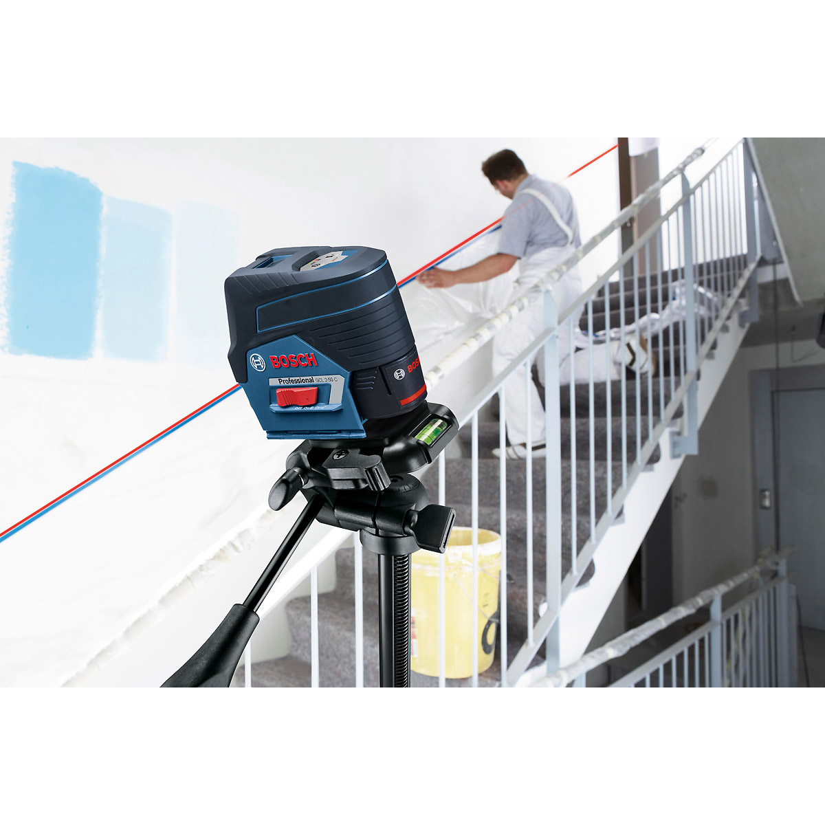 Bosch Kombilaser GCL 2-50 C, mit 1 x 2,0 Ah Li-Ion Akku, RM 2, BM 3, L-BOXX