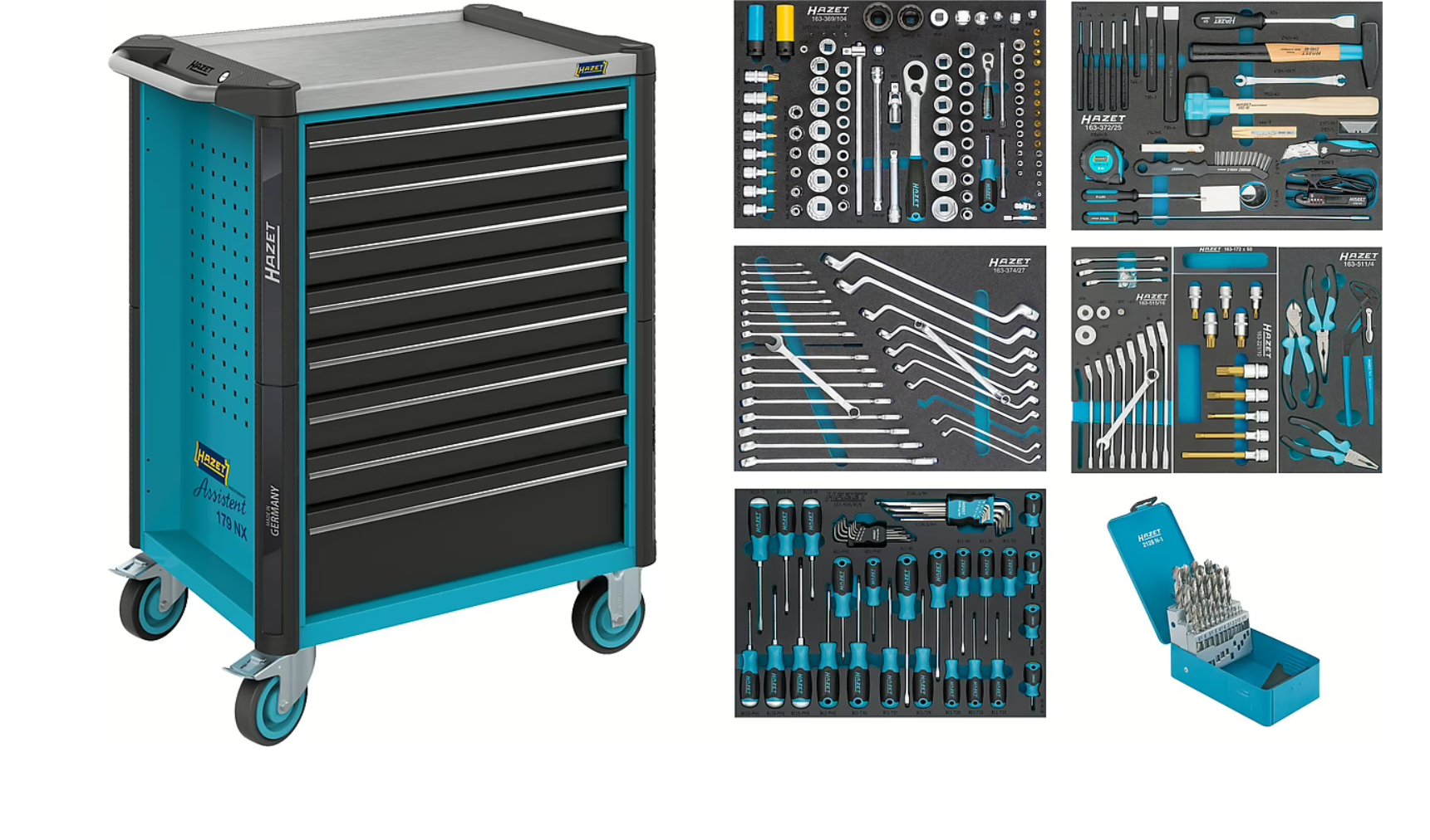 HAZET Werkstattwagen Assistent 179NX-8 mit 252 Werkzeugen