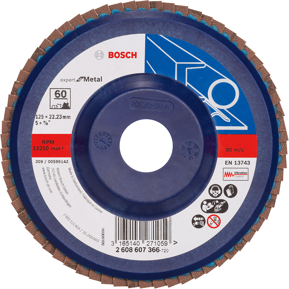 Bosch Fächerschleifscheibe X551 Expert for Metal, gerade