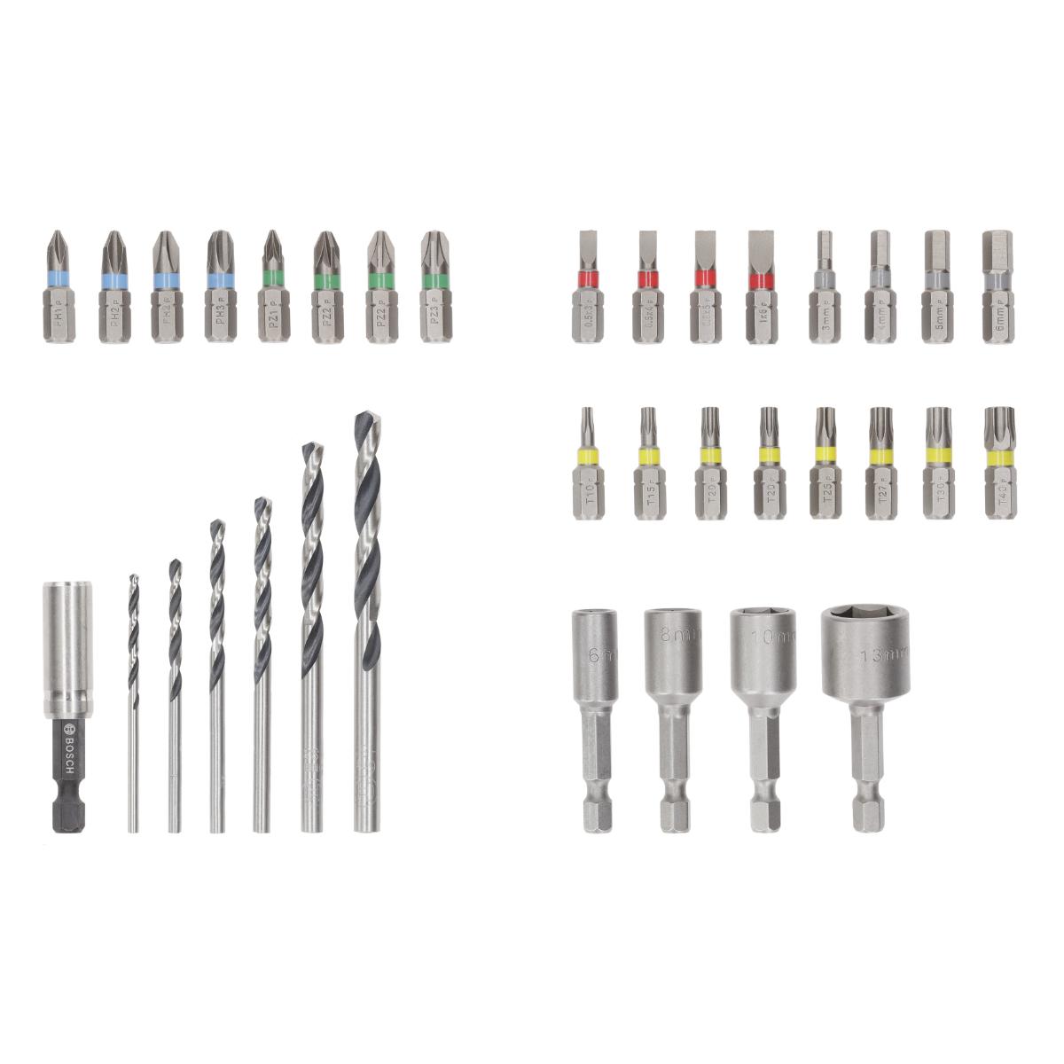 Bosch Extra Hard und Metal HSS im Pick and Click-Koffer,35‑teiliges Set
