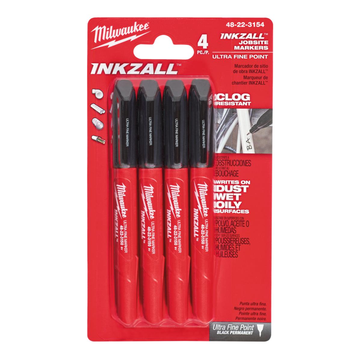 Milwaukee INKZALL™ Fine Tip Marker - 4 Stück