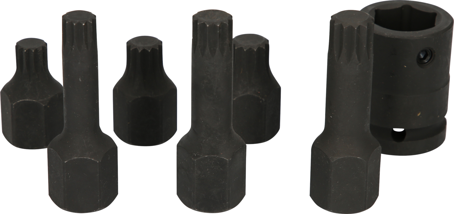 KS Tools 1/2" Spezial-Kraft-Bit-Stecknuss-Satz Vielzahn, 7-tlg M14-M18