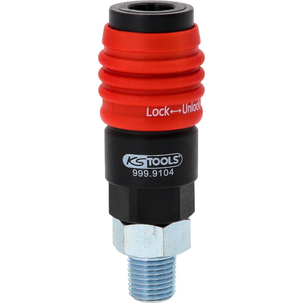 KS Tools 3in1 Universal-Druckluft-Sicherheitskupplung mit 1/4 Zoll AG