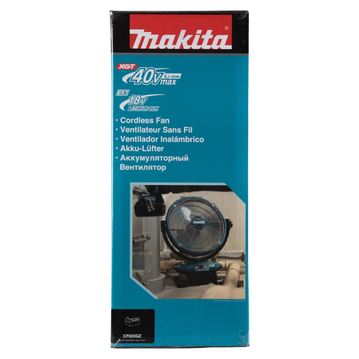 Makita Akku-Lüfter XGT - 40V max./230V - 38-120 m³/min - 1,6-5,0 m/s - CF003GZ