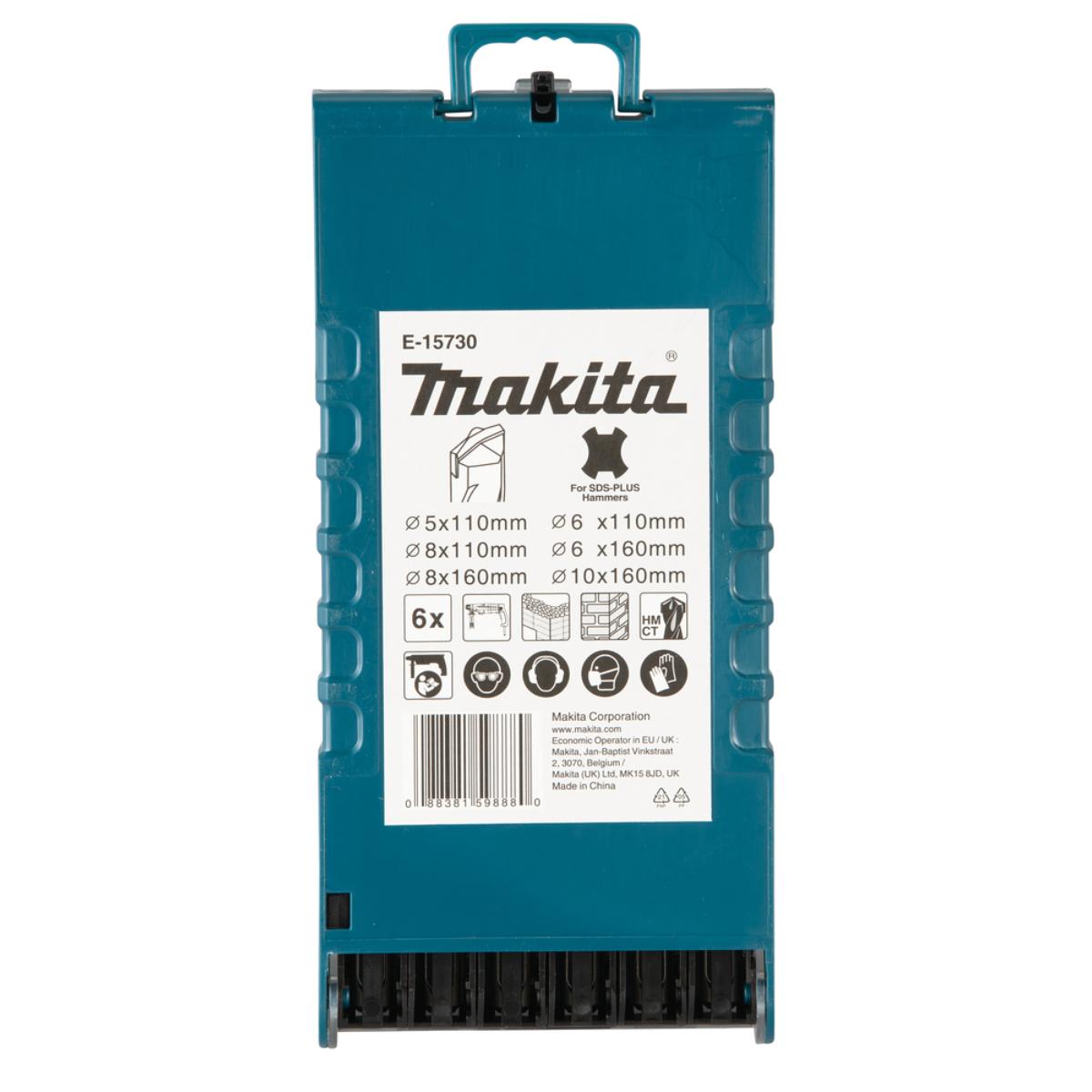 Makita Betonbohrer-Set SDS-PLUS Centering tip 6-teilig - SDS-PLUS - Zweischneider - Zentrierspitze