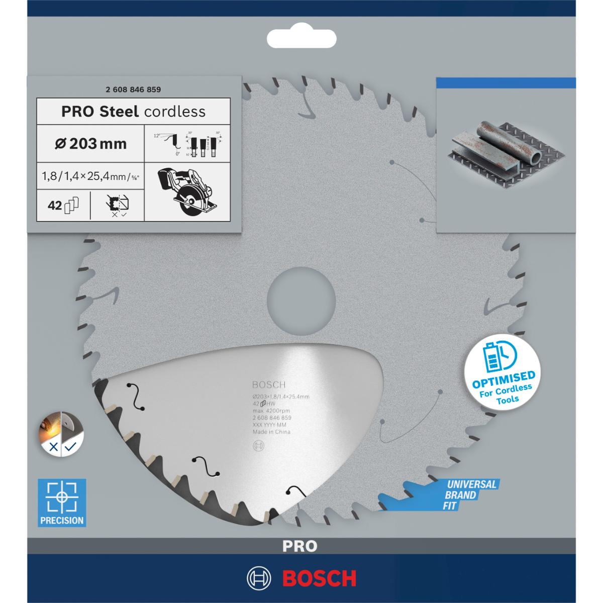 Bosch PRO Stahl Cordless KSB, 203x1.8x25.4mm, 42