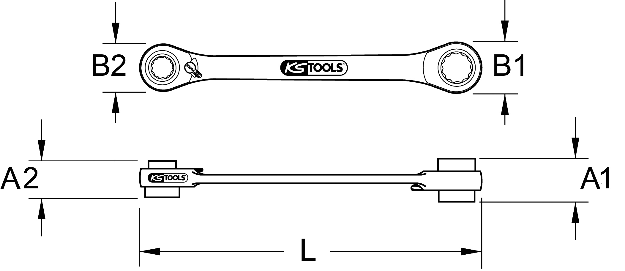 KS Tools GEARplus Mini-Bit-Umschalt-Ratschenringschlüssel