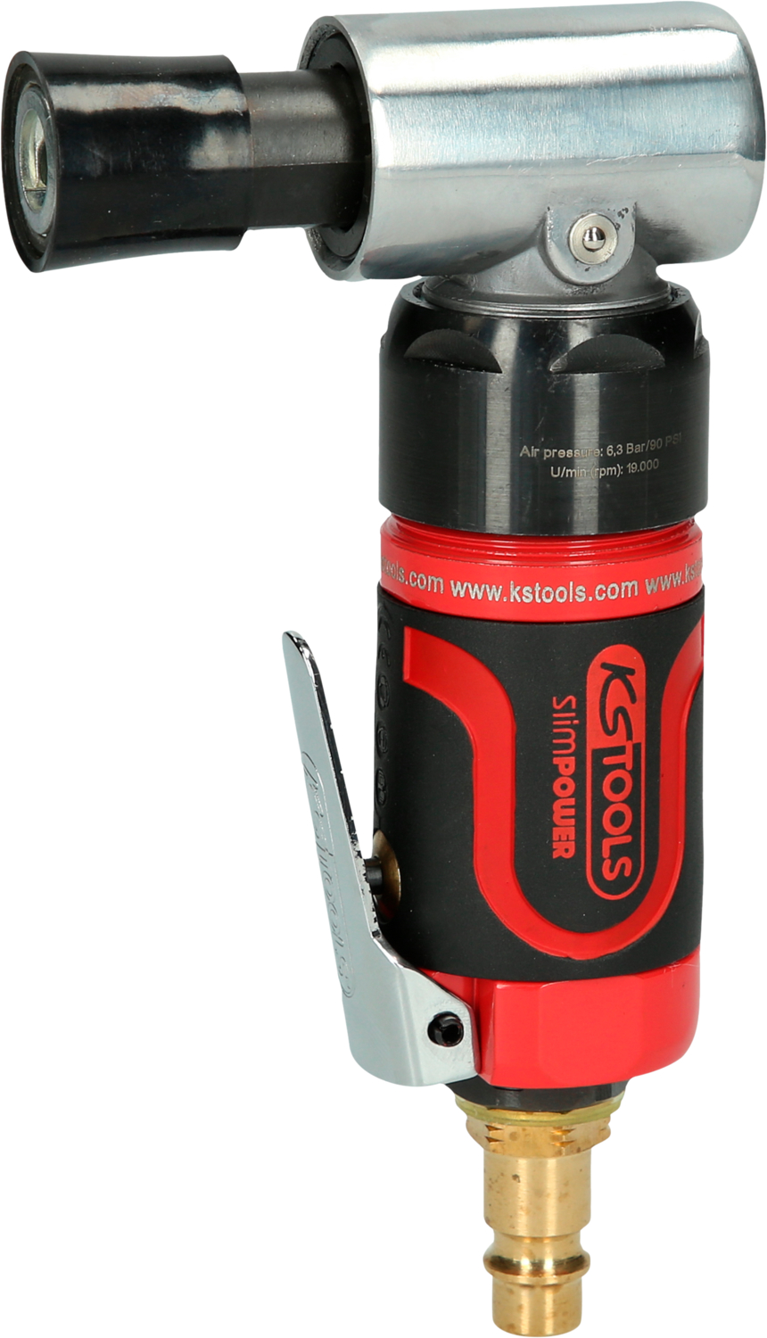 KS Tools SlimPOWER Mini-Druckluft-Schleifmaschine für kleine Pads, 19000 U-min