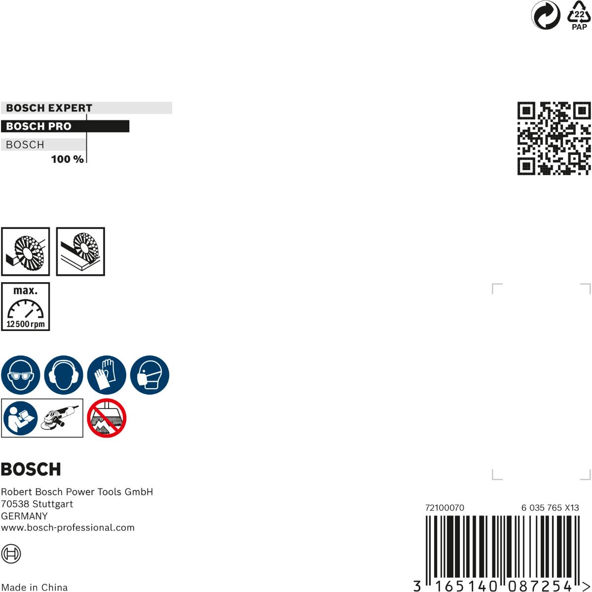 Bosch PRO Scheibenbürste, gezopft, 115 mm, 12500 U/min, M14