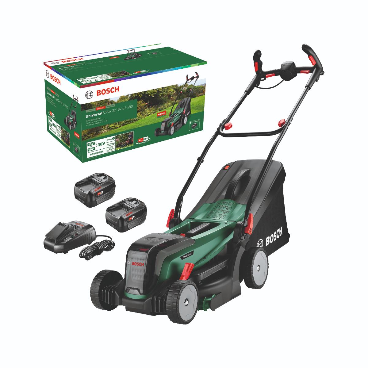 Bosch Akku-Rasenmäher UniversalRotak 2x18V-37-550