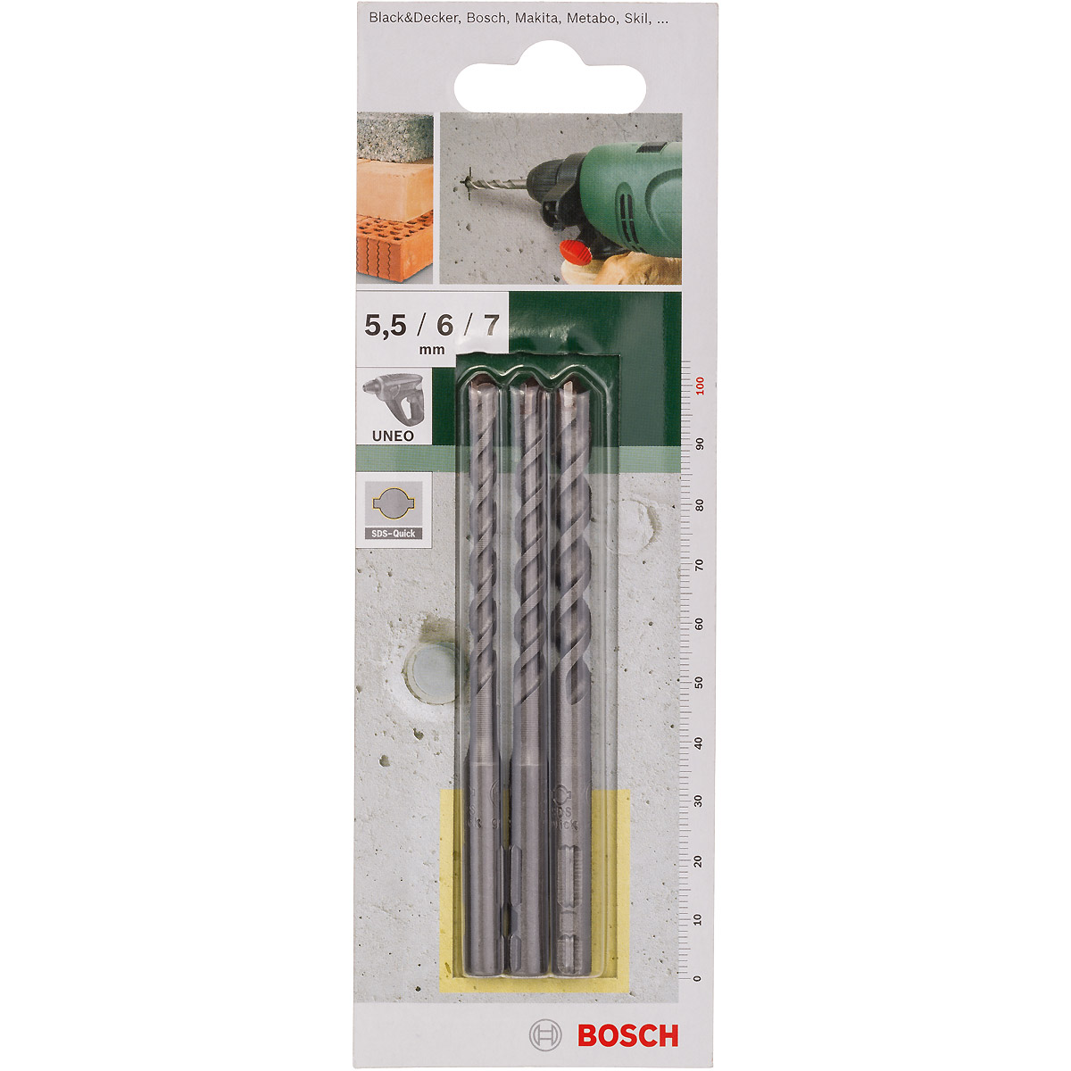 Bosch Betonbohrer-Set, 3-teilig, SDS quick, 5,5 - 7 mm